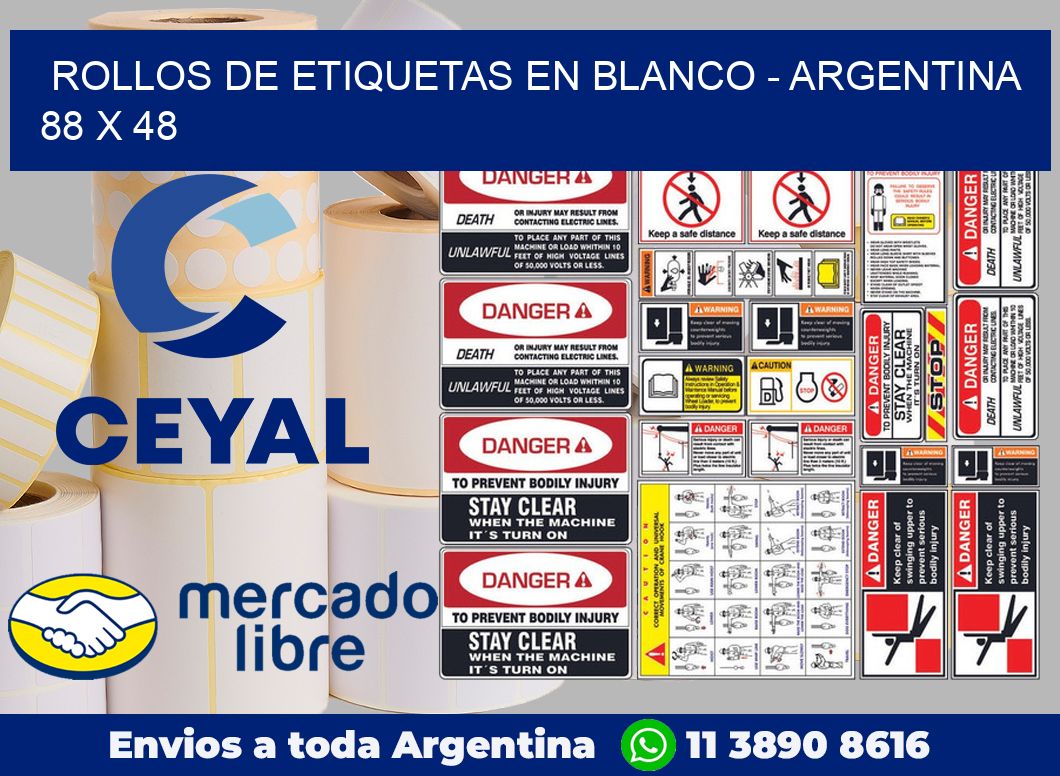 Rollos de etiquetas en blanco – Argentina 88 x 48