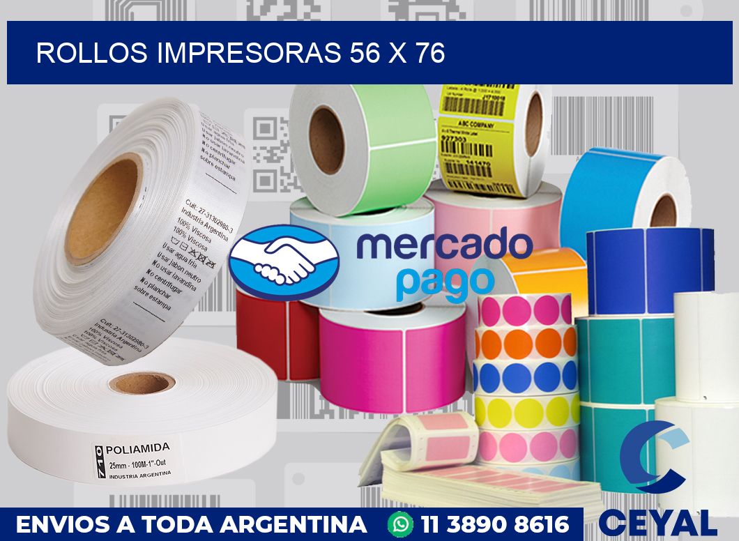 Rollos impresoras 56 x 76