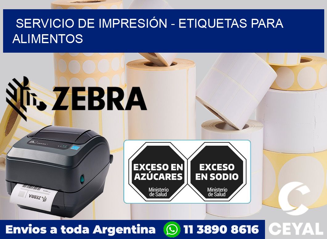 SERVICIO DE IMPRESIÓN - ETIQUETAS PARA ALIMENTOS