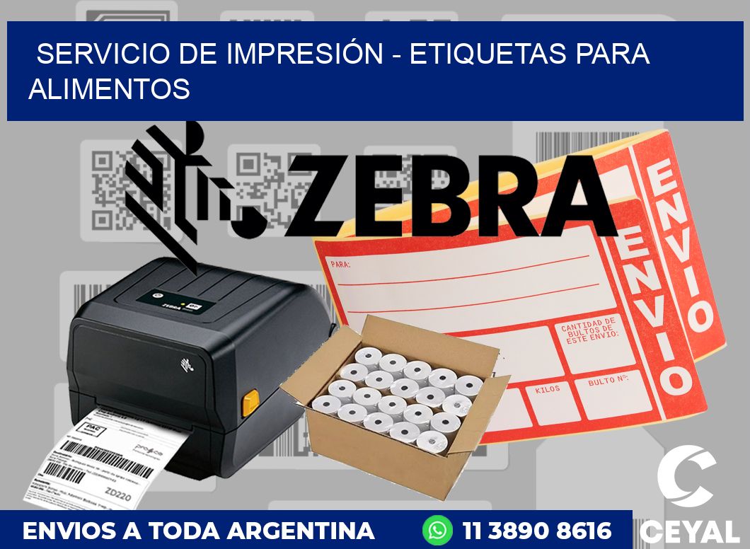 SERVICIO DE IMPRESIÓN - ETIQUETAS PARA ALIMENTOS