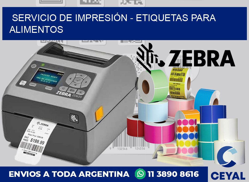 SERVICIO DE IMPRESIÓN – ETIQUETAS PARA ALIMENTOS