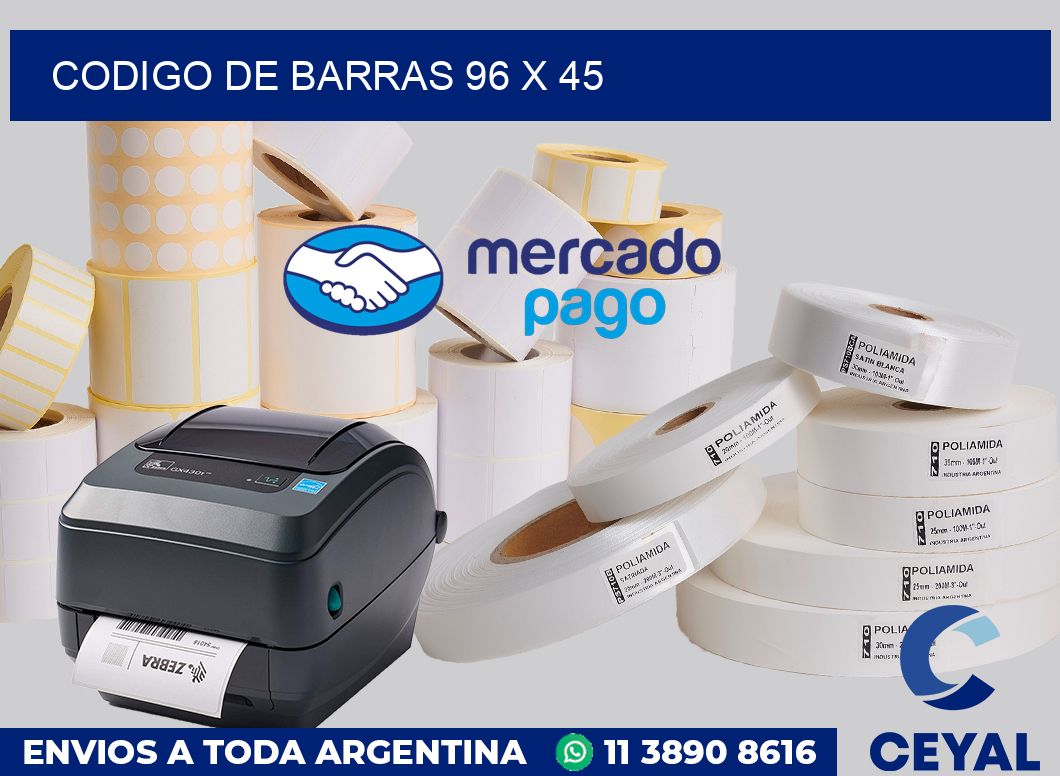 codigo de barras 96 x 45