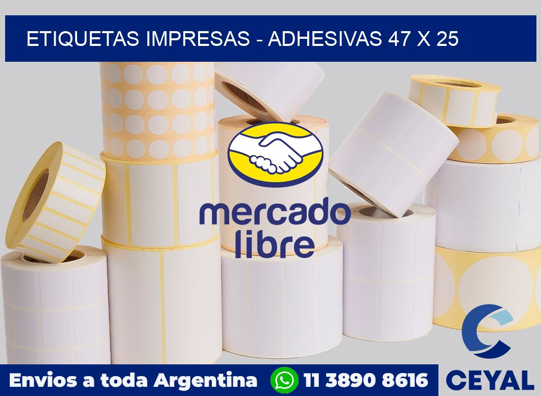 etiquetas impresas - Adhesivas 47 x 25