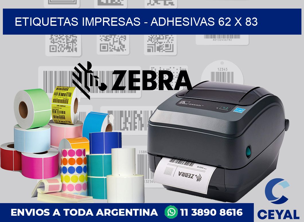 etiquetas impresas – Adhesivas 62 x 83