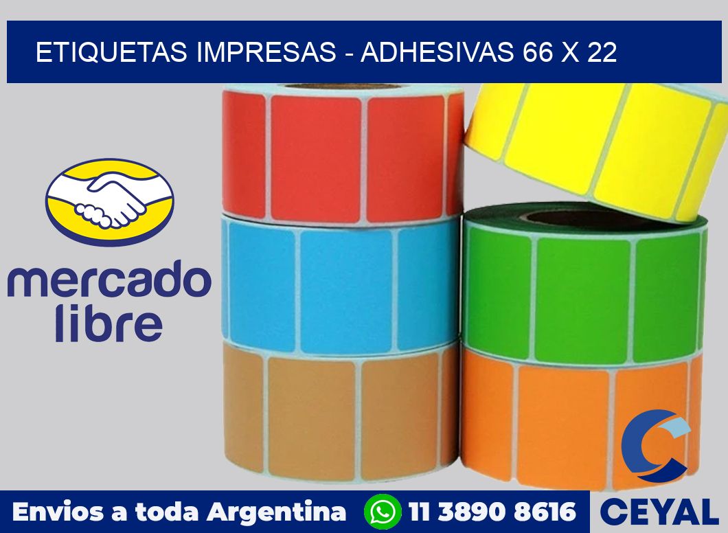 etiquetas impresas - Adhesivas 66 x 22