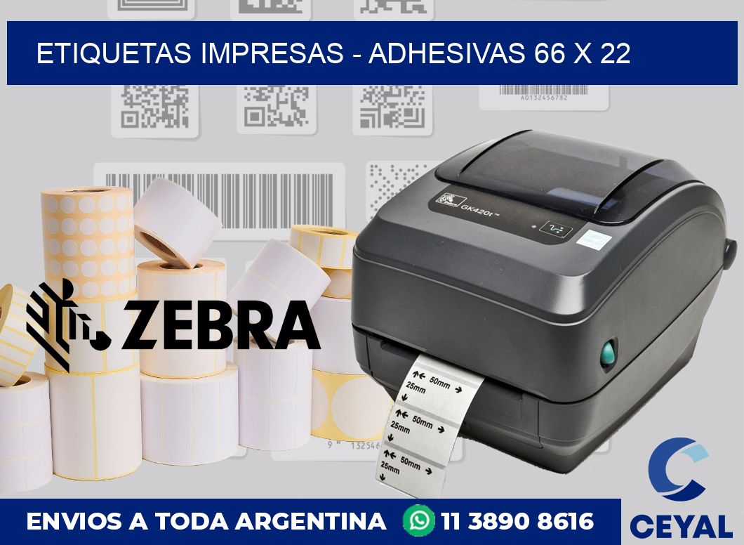 etiquetas impresas – Adhesivas 66 x 22
