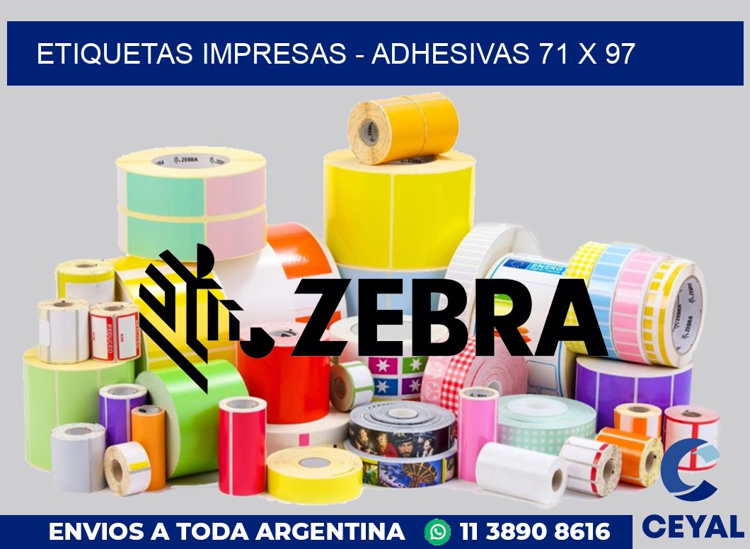 etiquetas impresas - Adhesivas 71 x 97