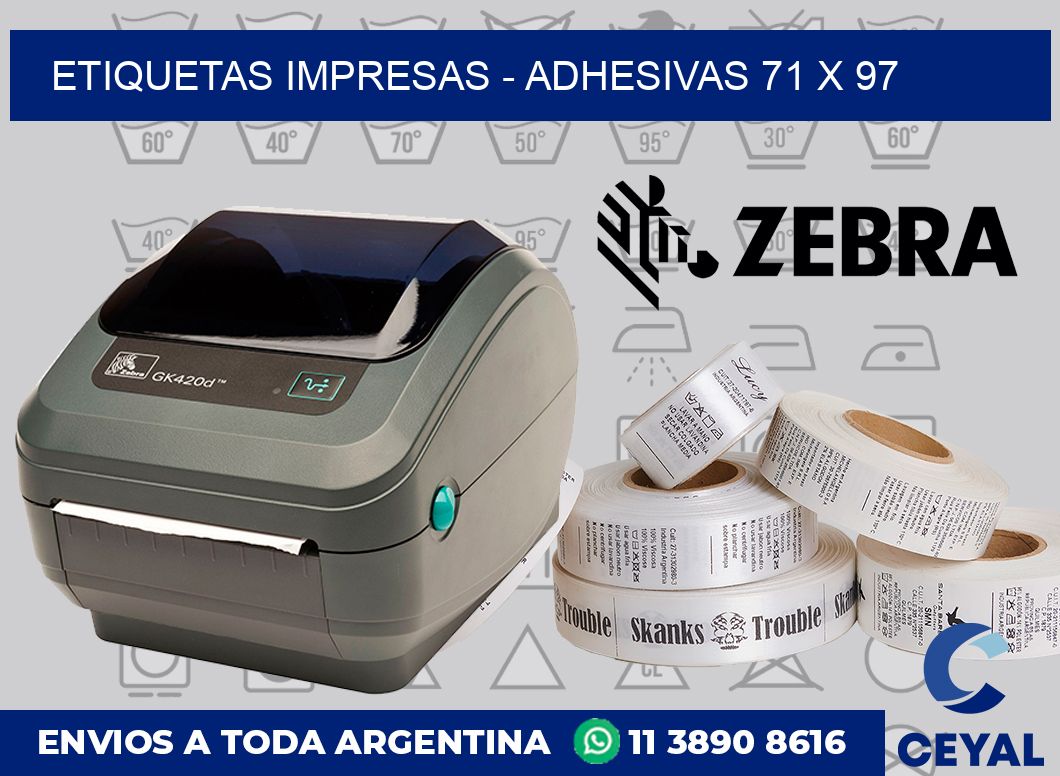 etiquetas impresas – Adhesivas 71 x 97