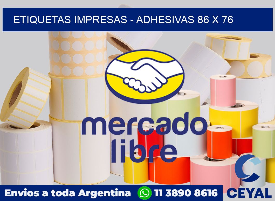 etiquetas impresas - Adhesivas 86 x 76