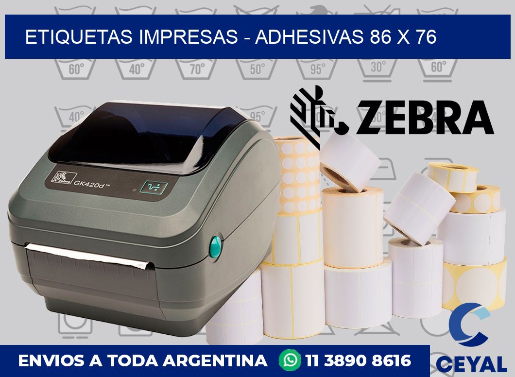 etiquetas impresas – Adhesivas 86 x 76