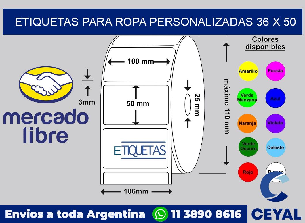 etiquetas para ropa personalizadas 36 x 50