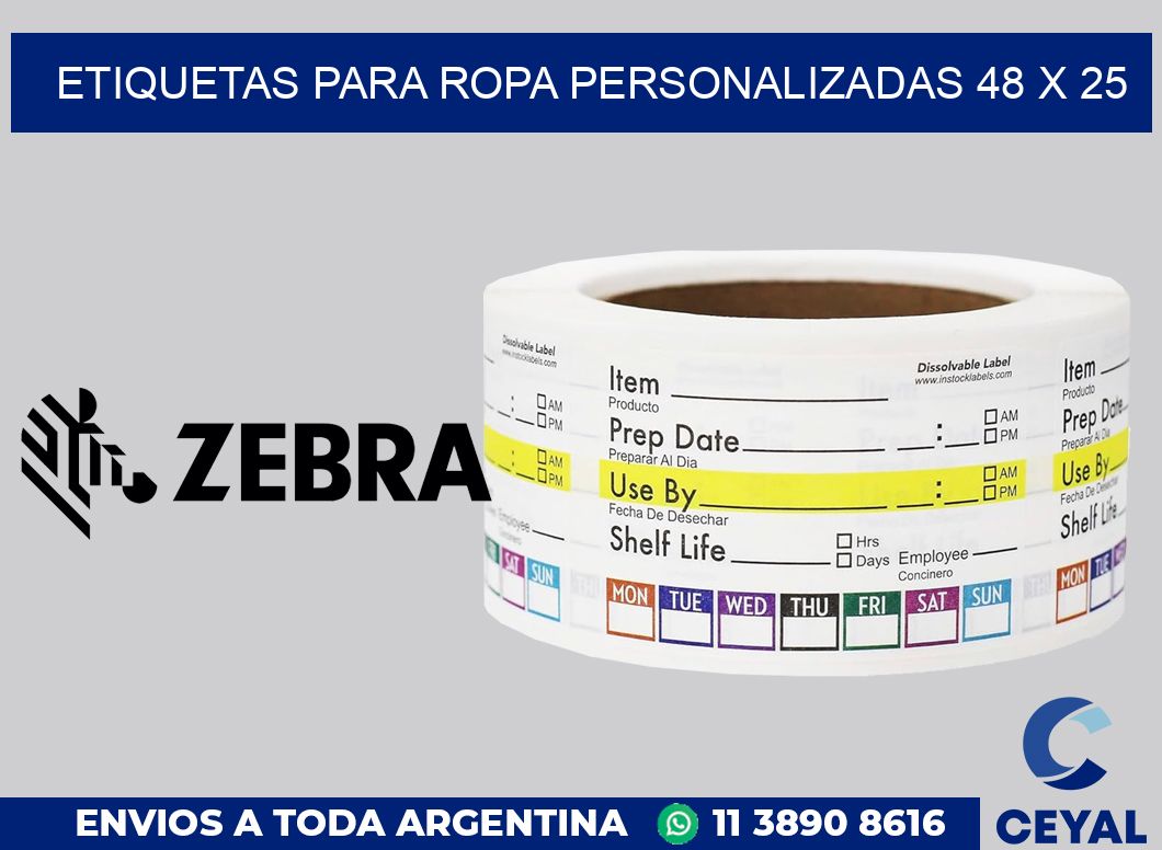 etiquetas para ropa personalizadas 48 x 25