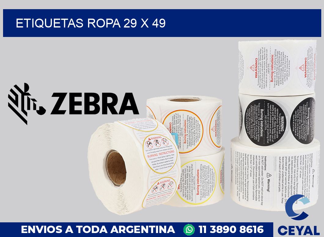 etiquetas ropa 29 x 49