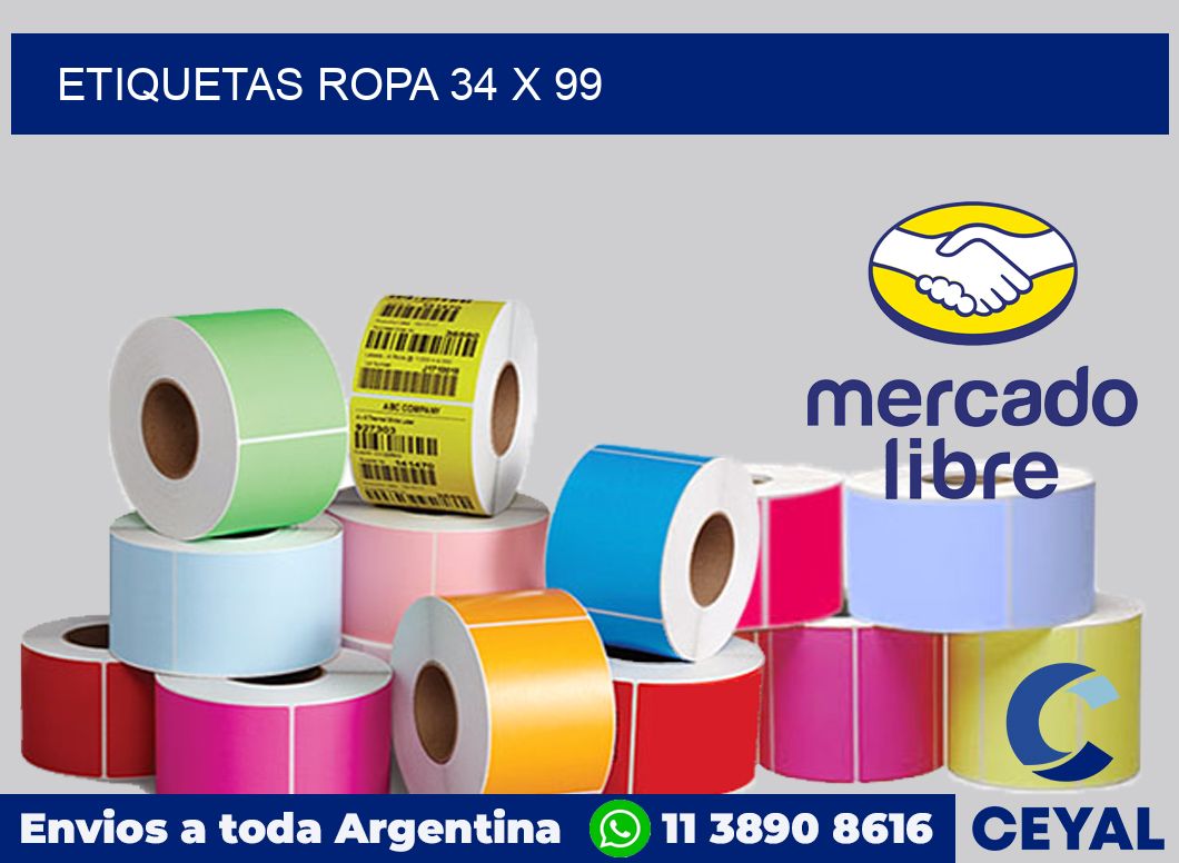 etiquetas ropa 34 x 99