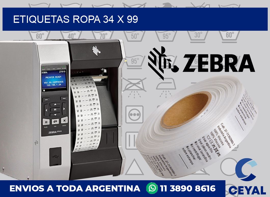 etiquetas ropa 34 x 99