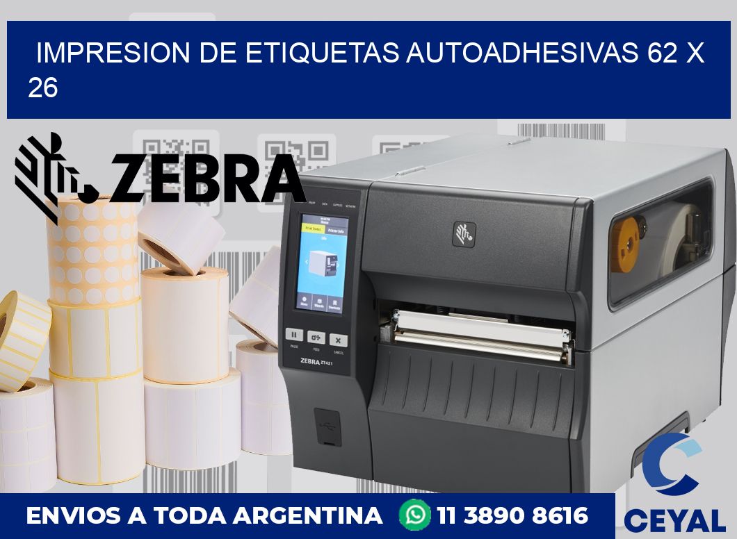 impresion de etiquetas autoadhesivas 62 x 26