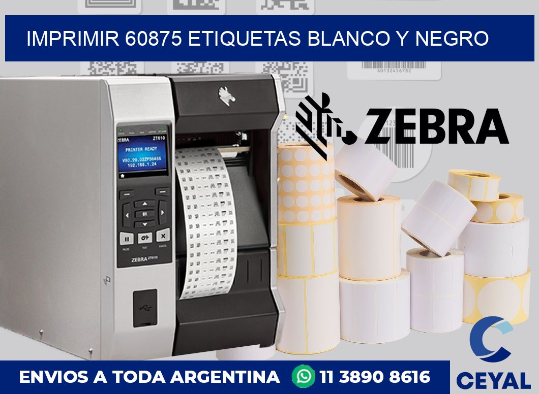 imprimir 60875 etiquetas blanco y negro