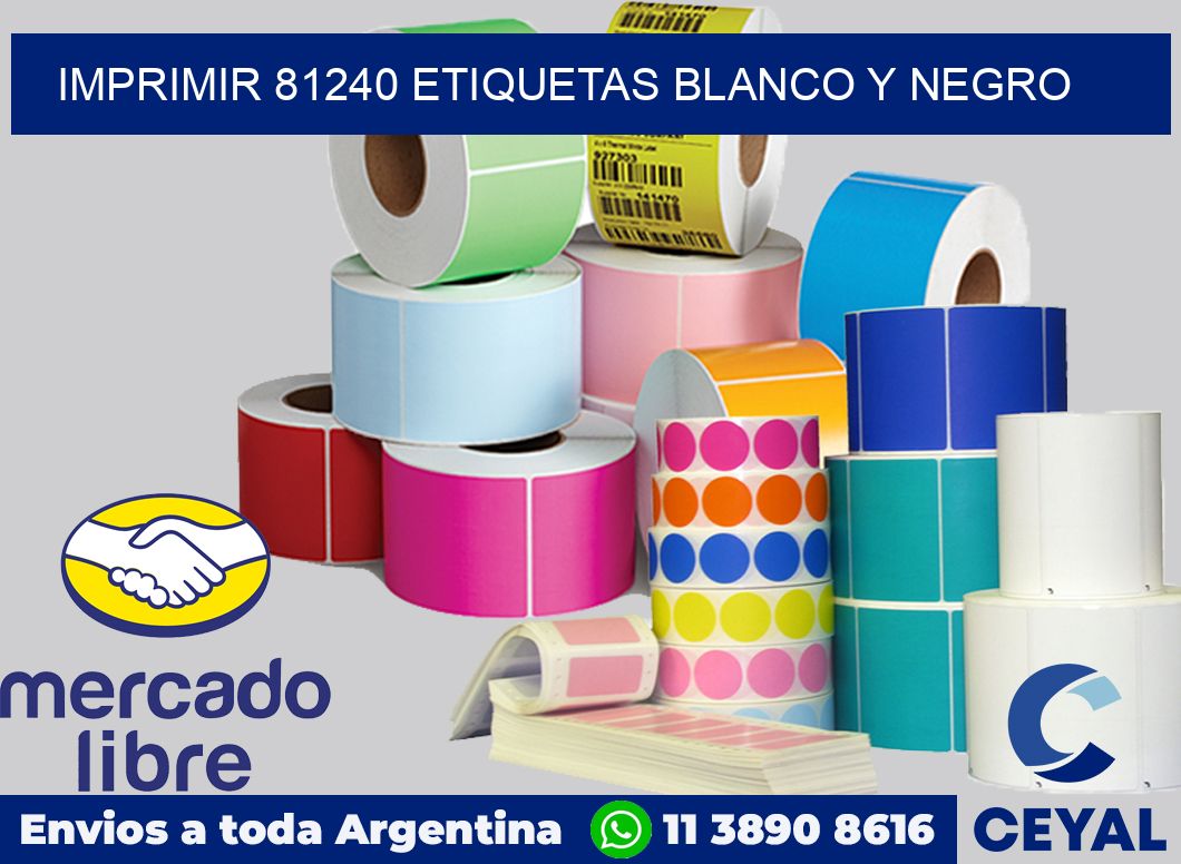 imprimir 81240 etiquetas blanco y negro