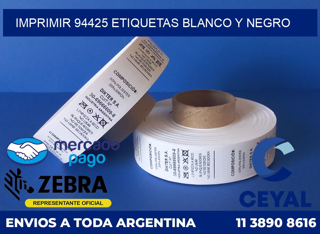 imprimir 94425 etiquetas blanco y negro