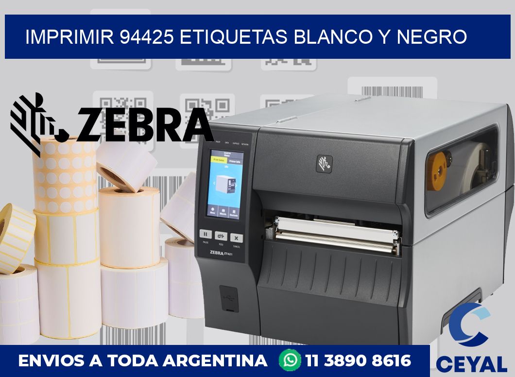 imprimir 94425 etiquetas blanco y negro