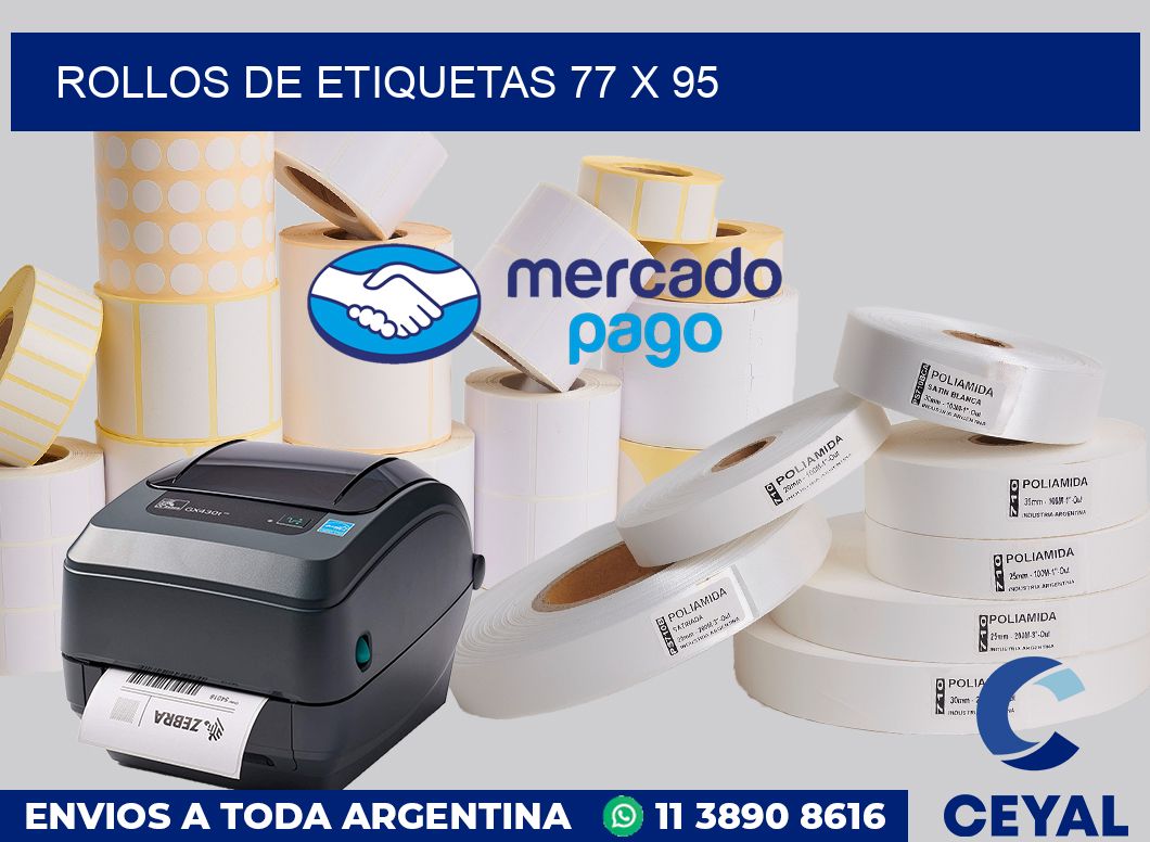 rollos de etiquetas 77 x 95