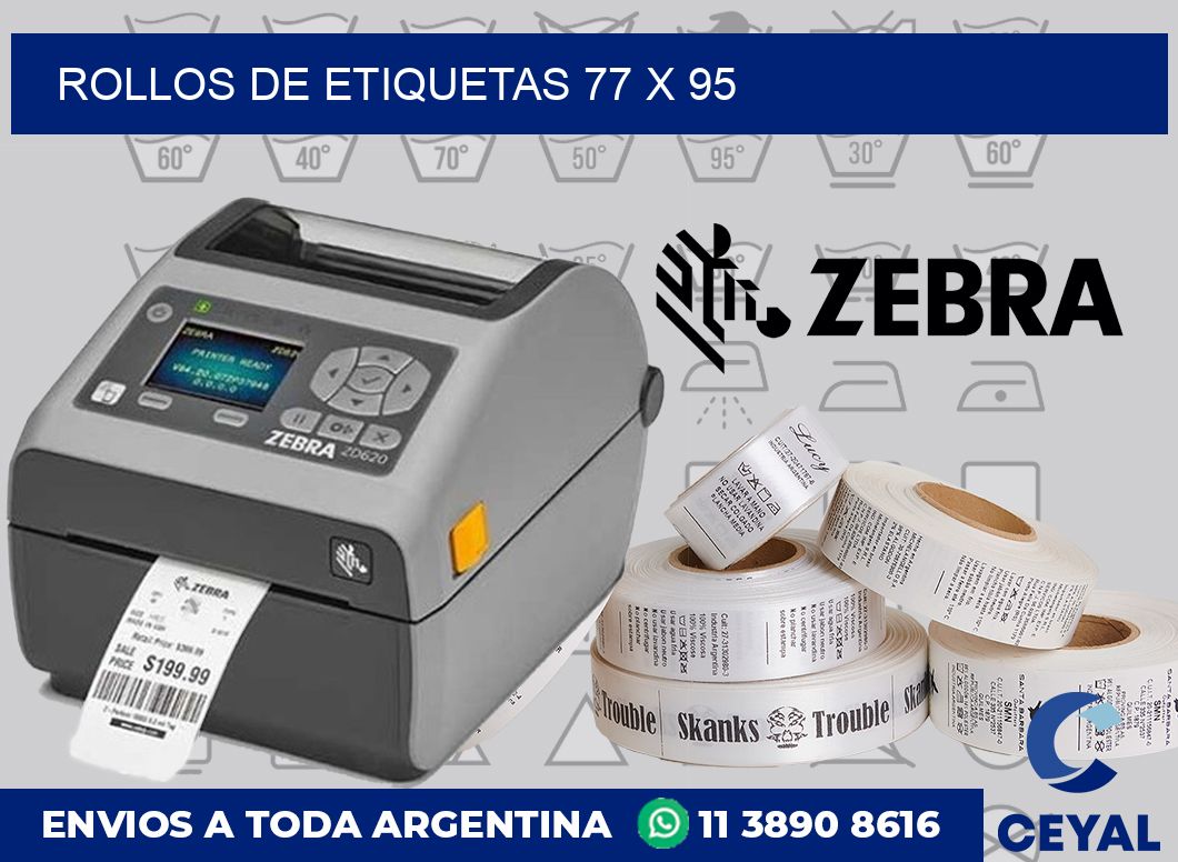 rollos de etiquetas 77 x 95