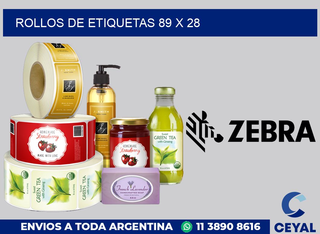 rollos de etiquetas 89 x 28