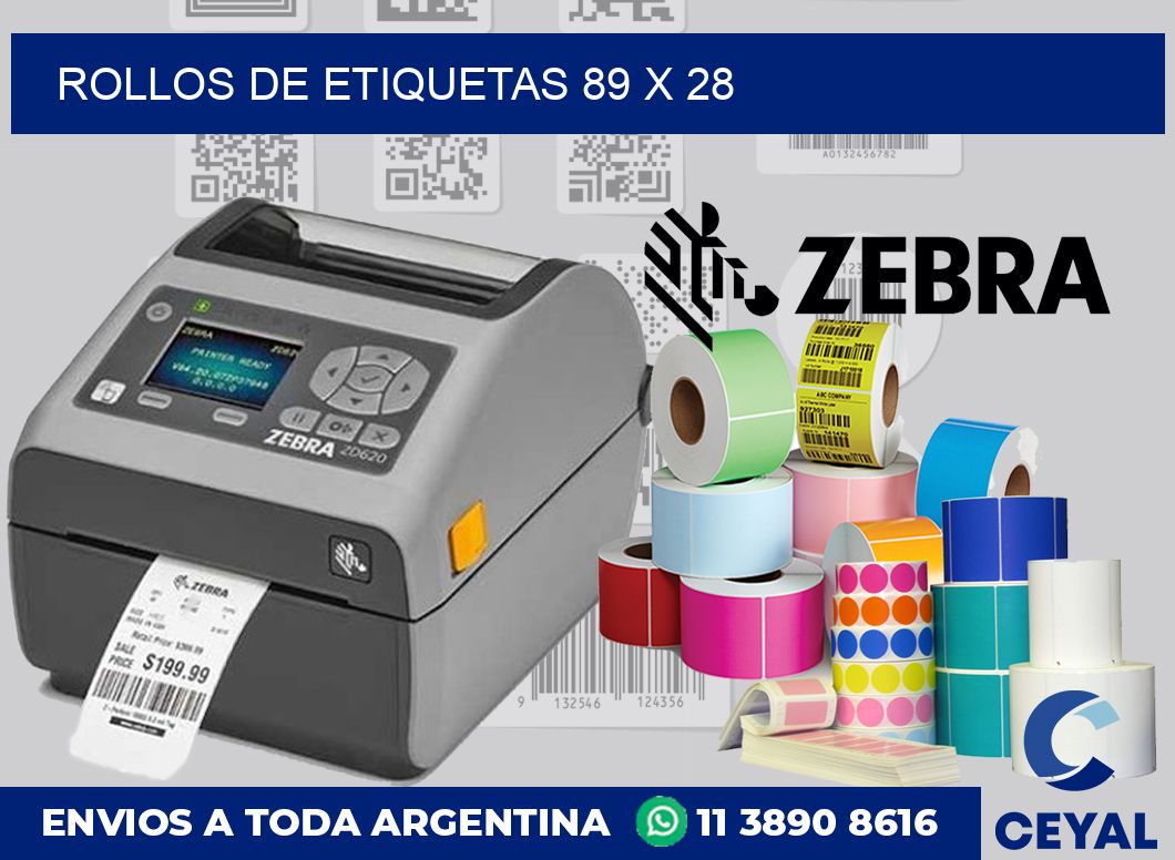 rollos de etiquetas 89 x 28
