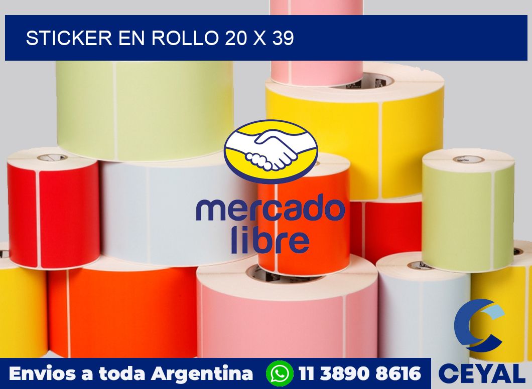 sticker en rollo 20 x 39