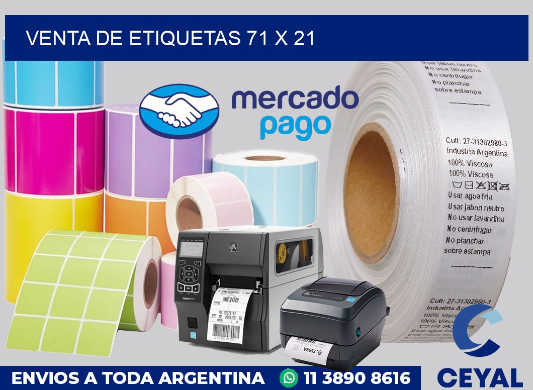 venta de etiquetas 71 x 21