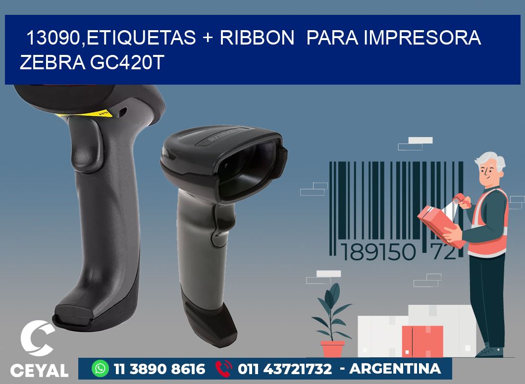 13090,etiquetas + ribbon para impresora zebra GC420T