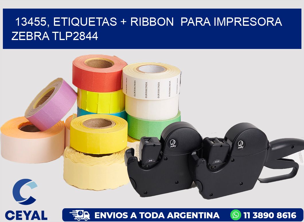 13455, etiquetas + ribbon  para impresora zebra TLP2844