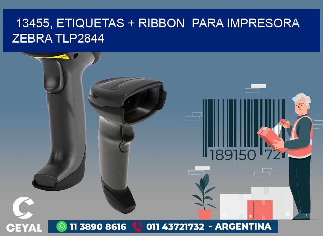 13455, etiquetas + ribbon  para impresora zebra TLP2844