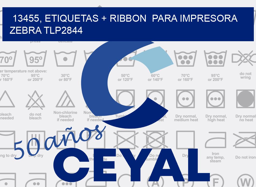 13455, etiquetas + ribbon  para impresora zebra TLP2844