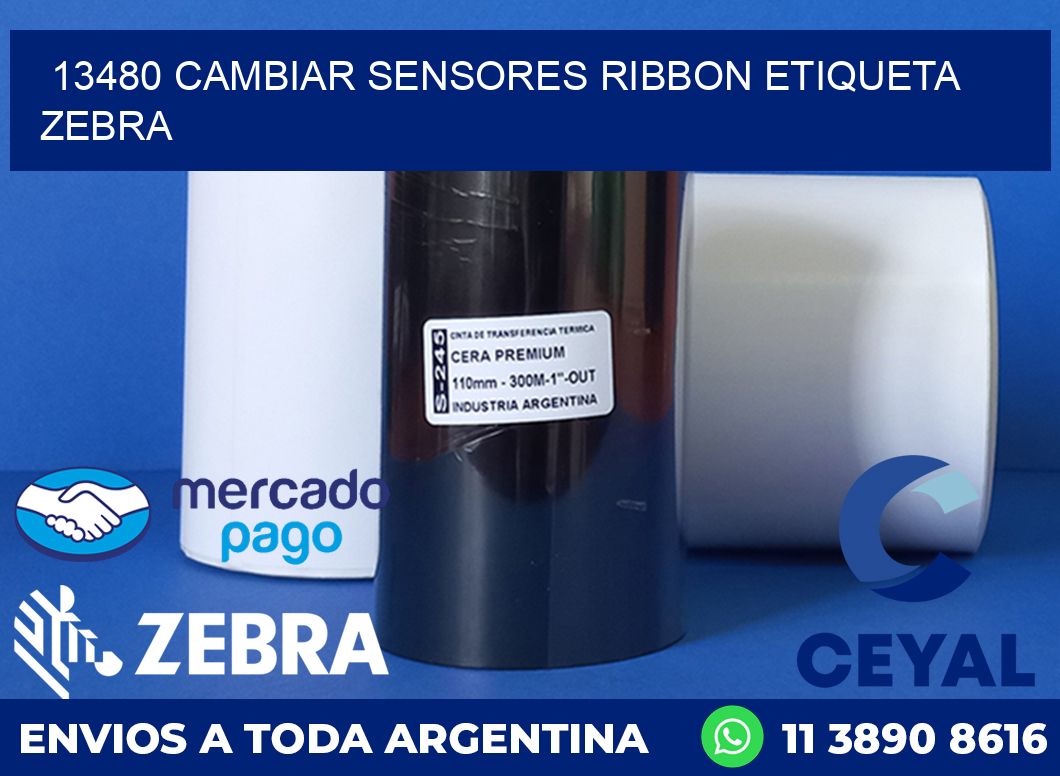 13480 CAMBIAR SENSORES RIBBON ETIQUETA ZEBRA