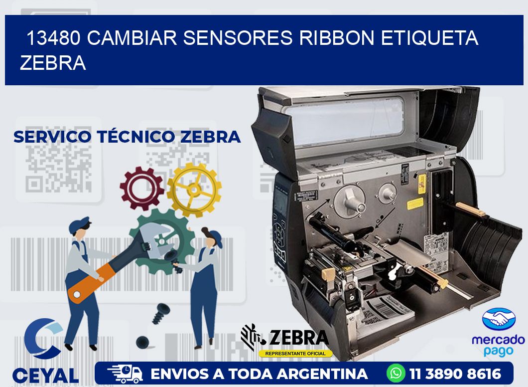 13480 CAMBIAR SENSORES RIBBON ETIQUETA ZEBRA