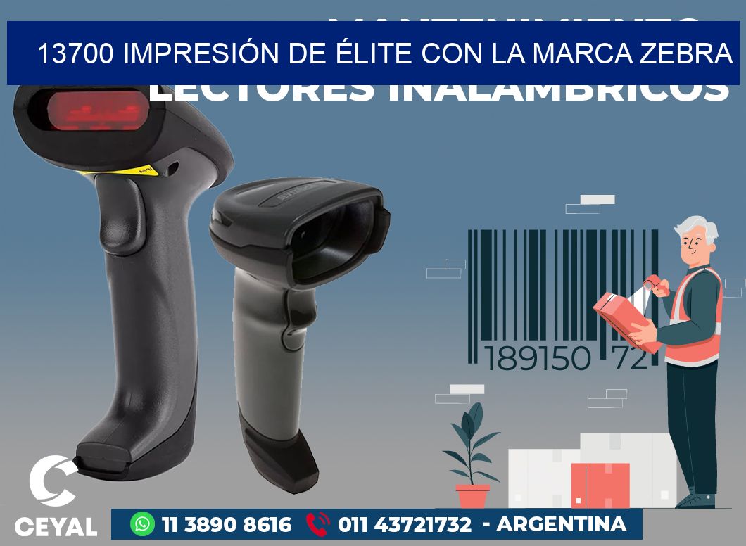 13700 IMPRESIÓN DE ÉLITE CON LA MARCA ZEBRA