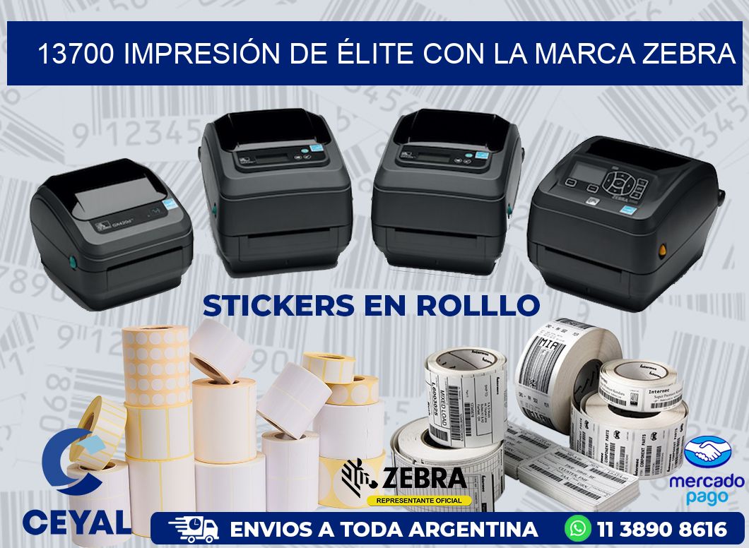 13700 IMPRESIÓN DE ÉLITE CON LA MARCA ZEBRA