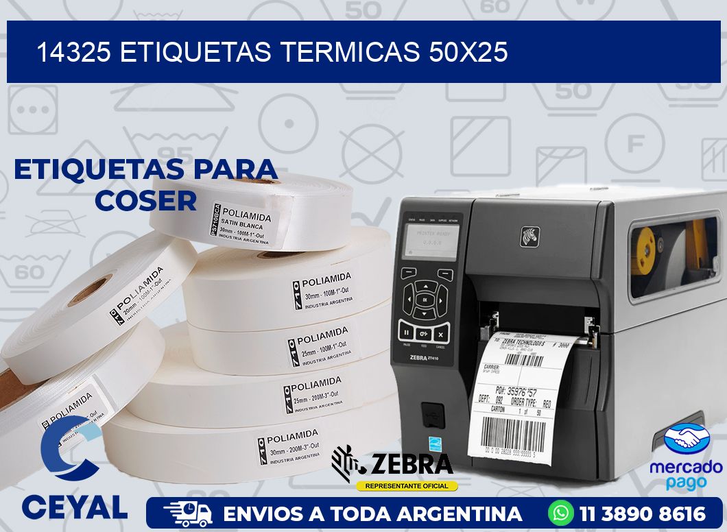 14325 ETIQUETAS TERMICAS 50X25