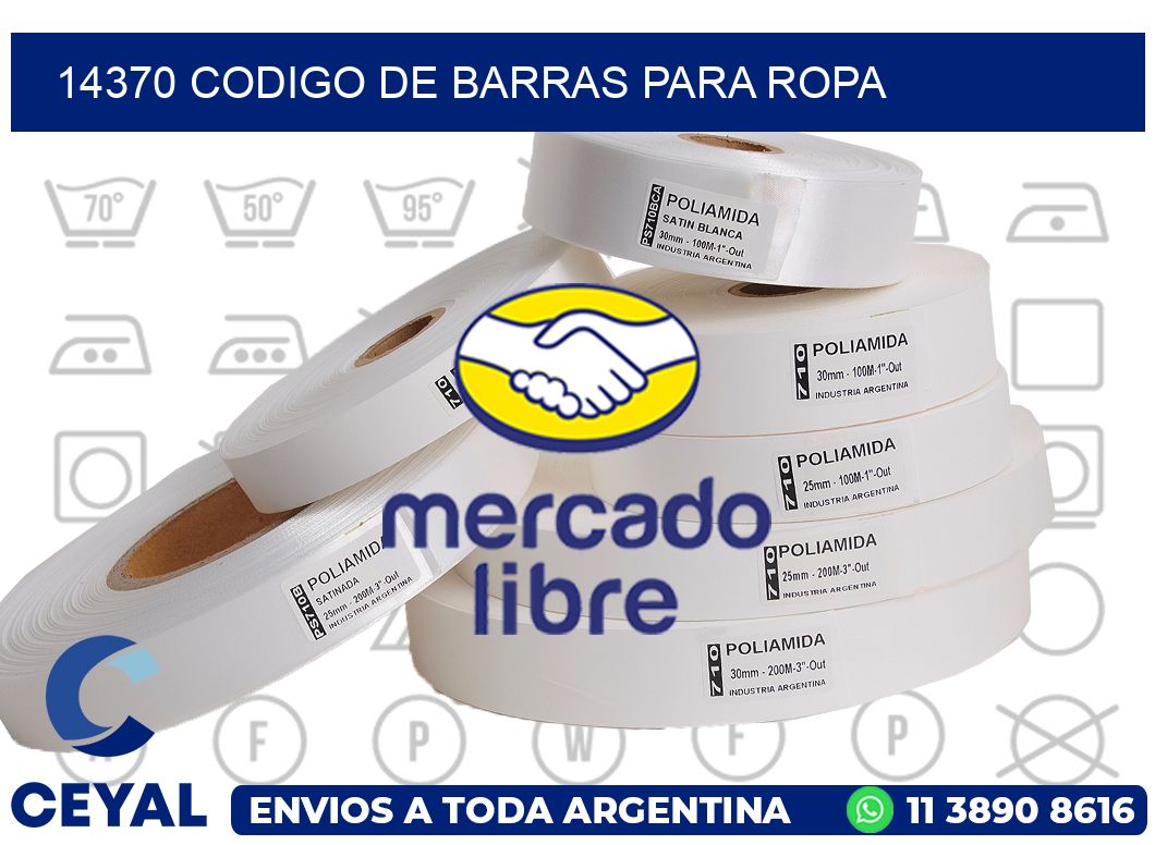 14370 CODIGO DE BARRAS PARA ROPA