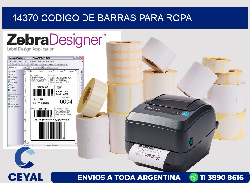 14370 CODIGO DE BARRAS PARA ROPA