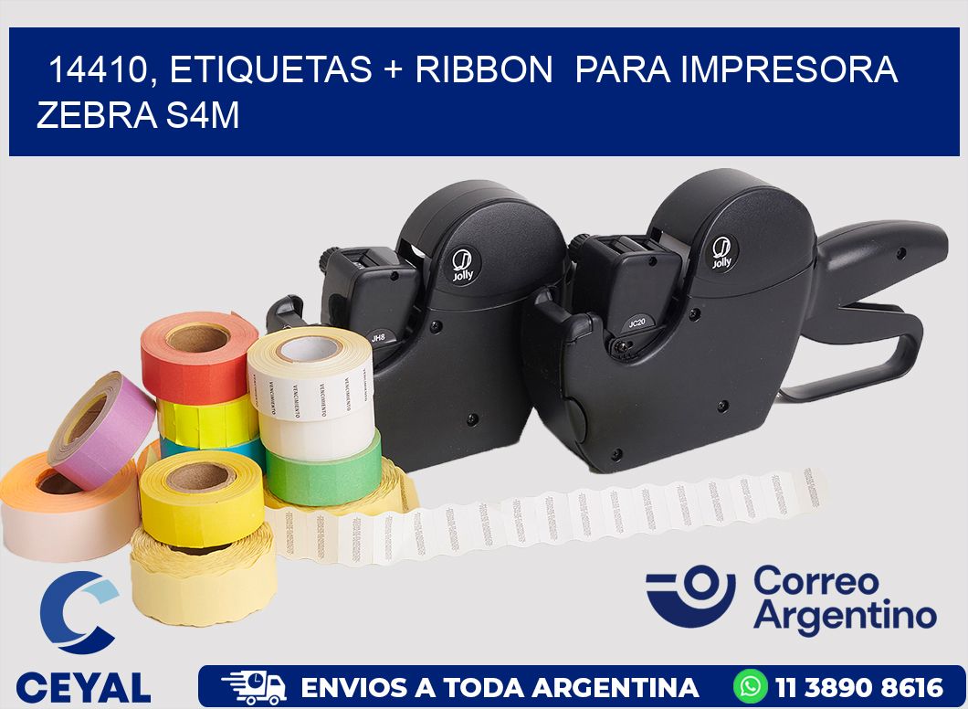 14410, etiquetas + ribbon  para impresora zebra S4M