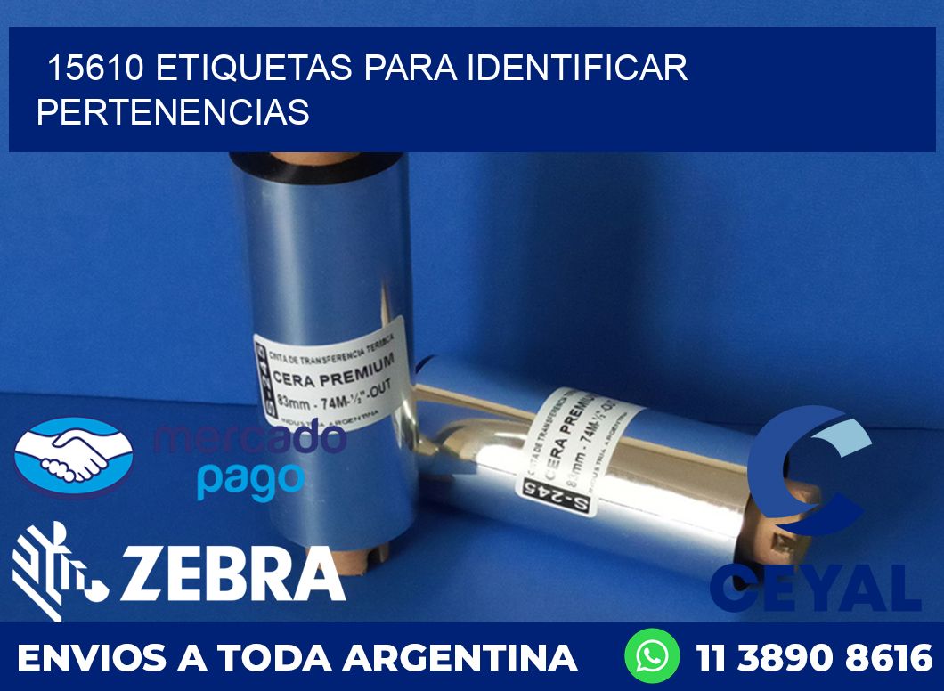 15610 ETIQUETAS PARA IDENTIFICAR PERTENENCIAS