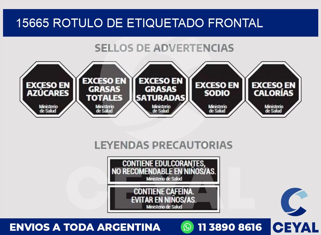 15665 ROTULO DE ETIQUETADO FRONTAL