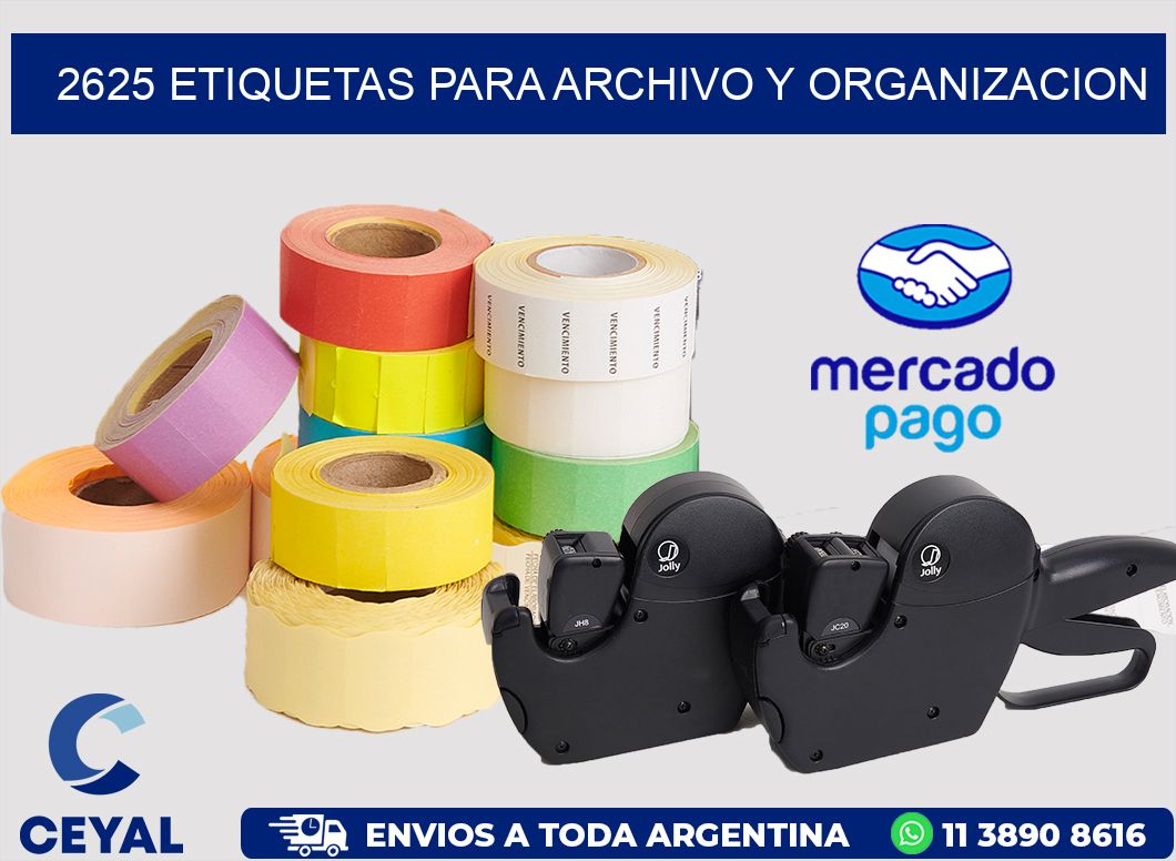 2625 ETIQUETAS PARA ARCHIVO Y ORGANIZACION