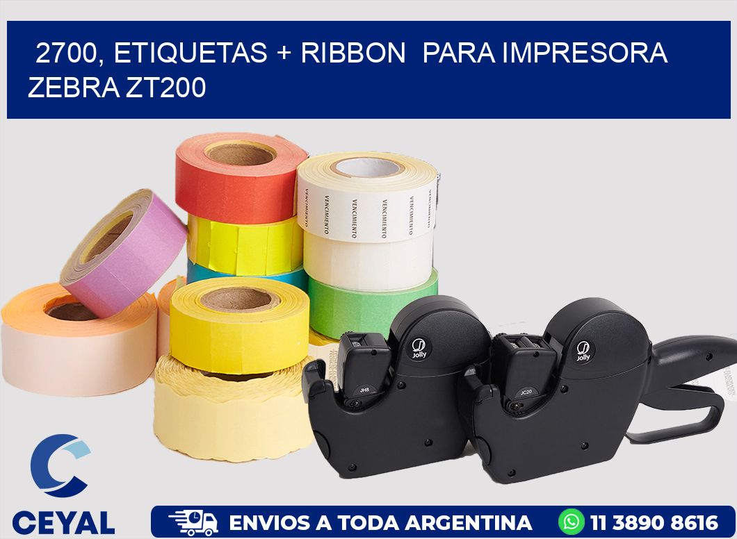 2700, etiquetas + ribbon  para impresora zebra ZT200
