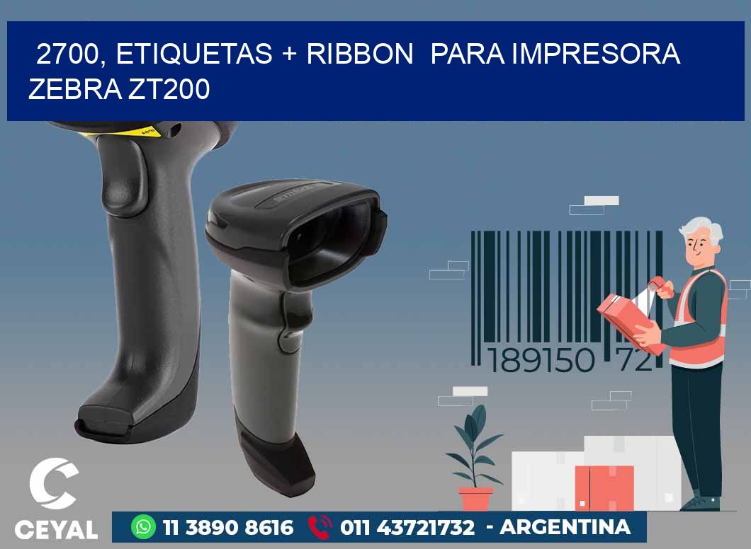 2700, etiquetas + ribbon  para impresora zebra ZT200