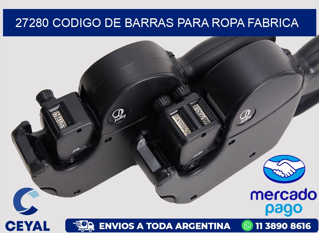 27280 CODIGO DE BARRAS PARA ROPA FABRICA