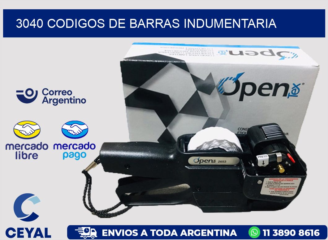 3040 CODIGOS DE BARRAS INDUMENTARIA