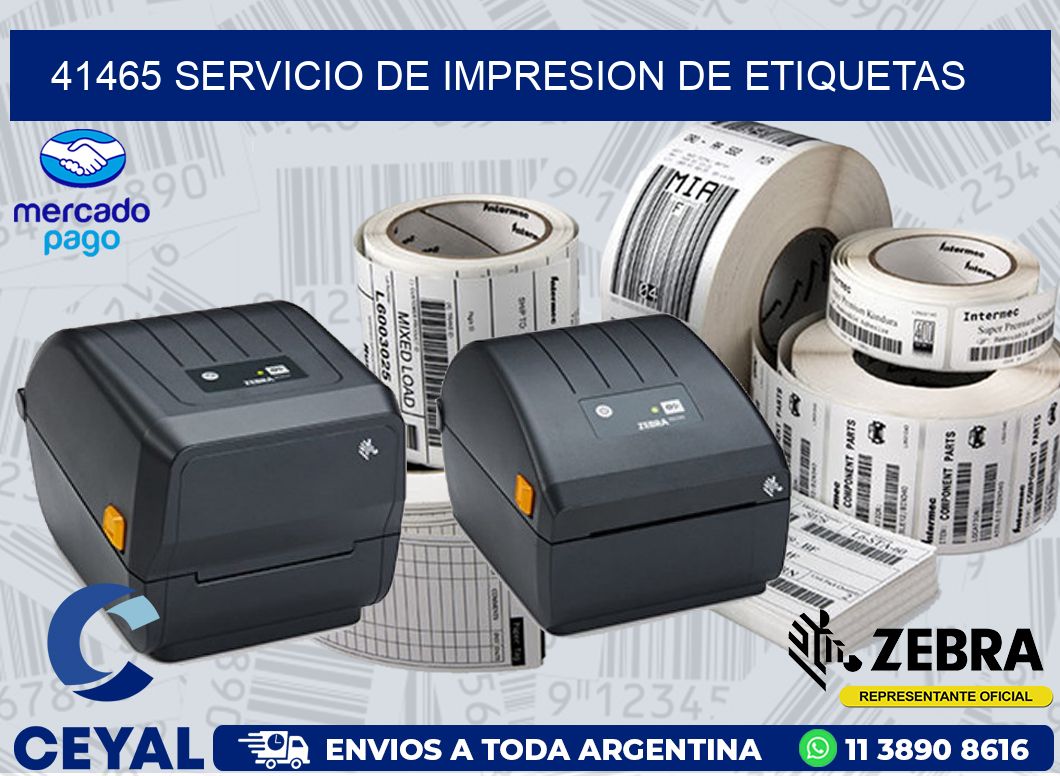 41465 SERVICIO DE IMPRESION DE ETIQUETAS